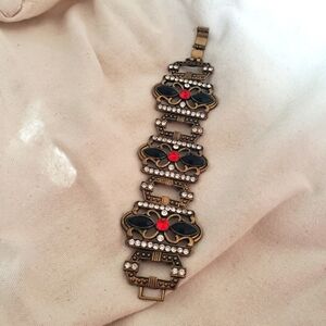 Preo Owned Vintage-Inspired Black and Red Bracelet